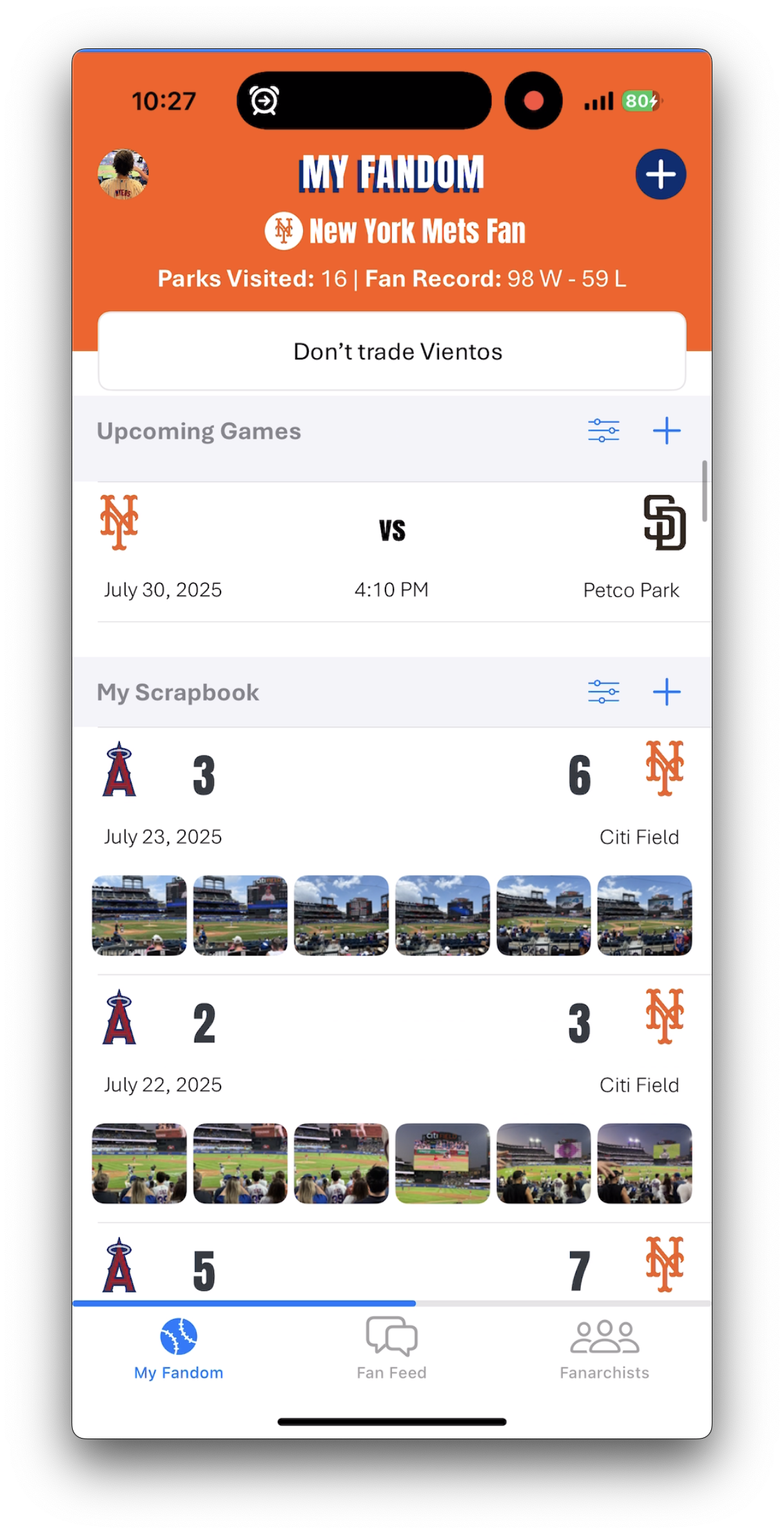 Fanarchy My Fandom - Track your fan journey